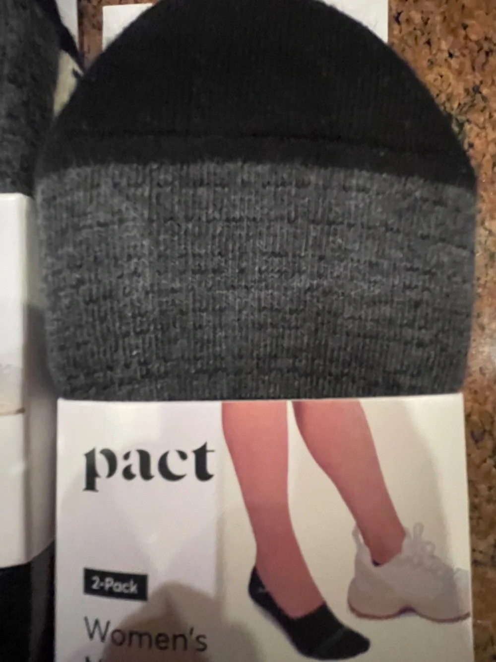 NEW! Pact Women's Dots & Stripes No Show Socks 2 Pack Organic Cotton NWT!